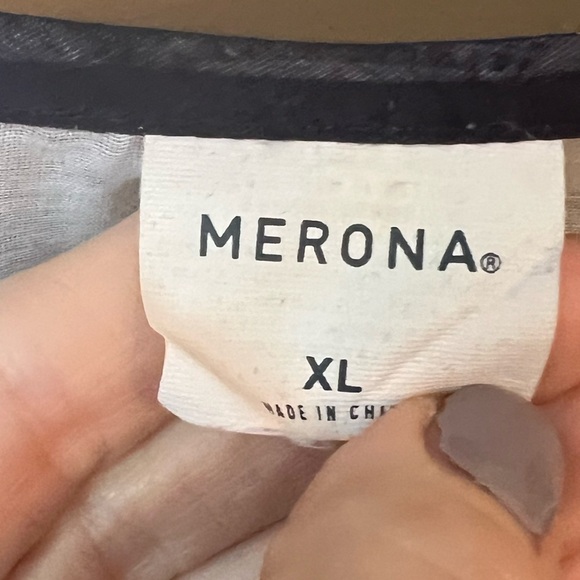 Merona Black and White Swim Sheer Large Polka Dot Cover-Up Size XL - Picture 2 of 5